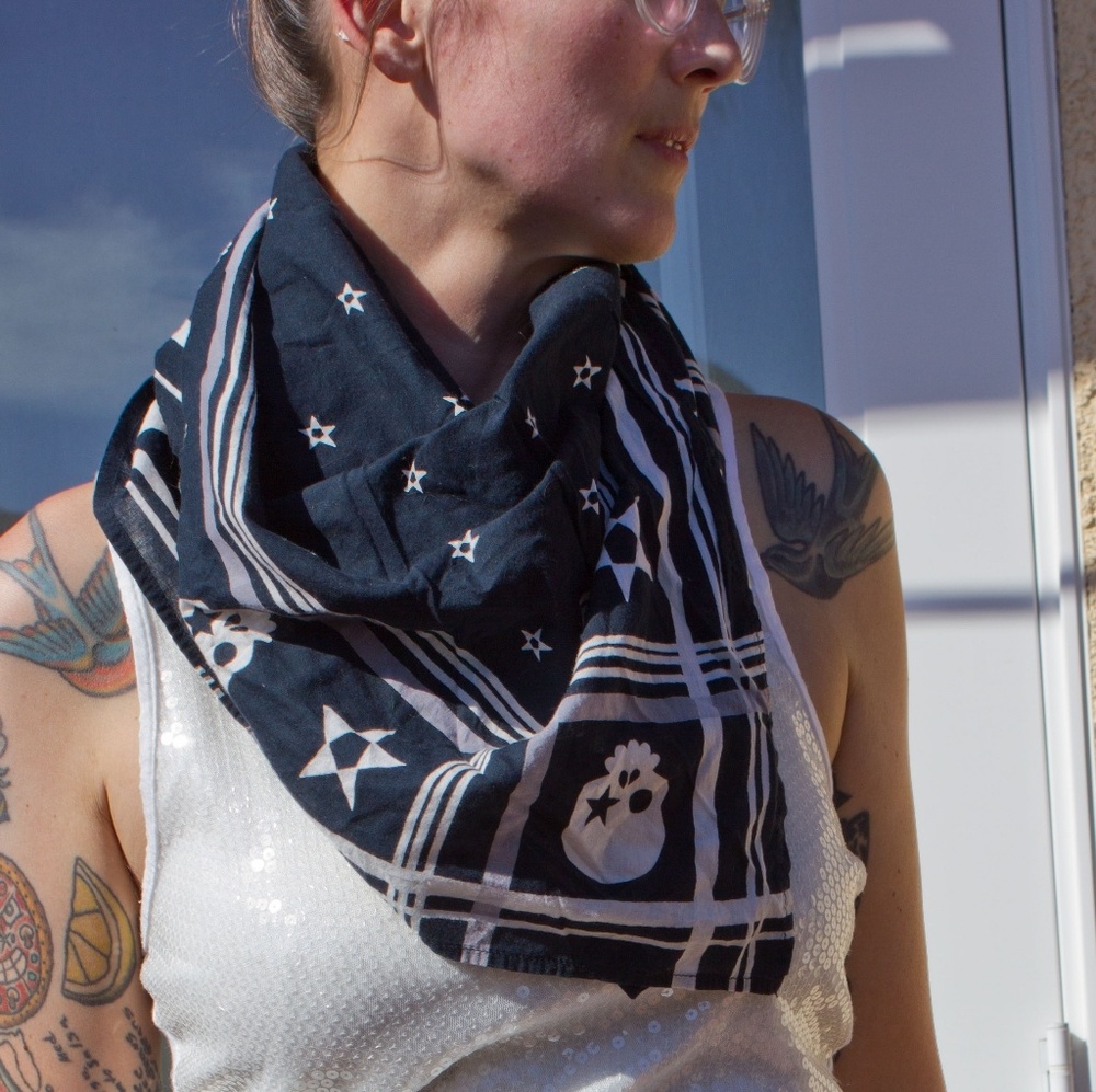 Skull printed large bandana